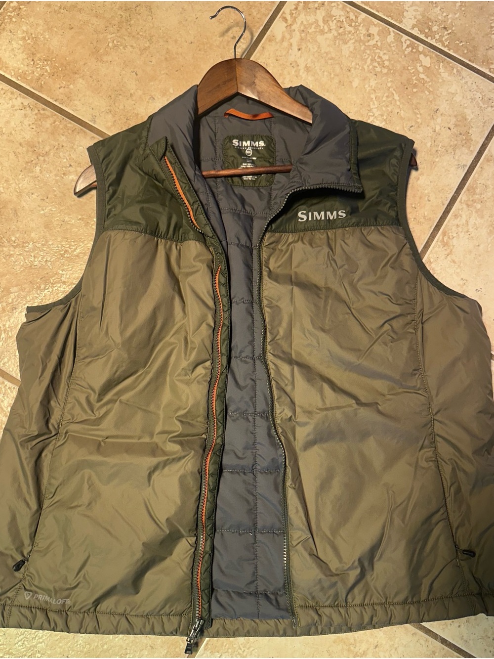 Simms Men's Two-Tone Green Insulated Vest XXL